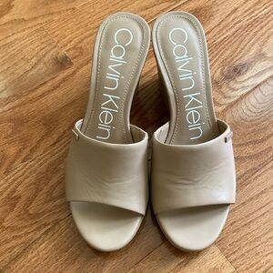Calvin Klein Leather Slides size 8 1/2.
